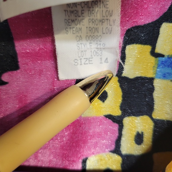 Matches California Vintage 80s 90s Abstract Art to Wear Blouse Size‎ 14 - Picture 3 of 6